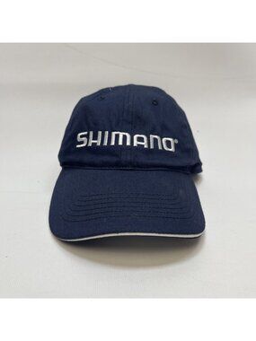NWT Shimano Fishing / Biking Baseball Hat Cap Spell out Logo Navy Blue Read